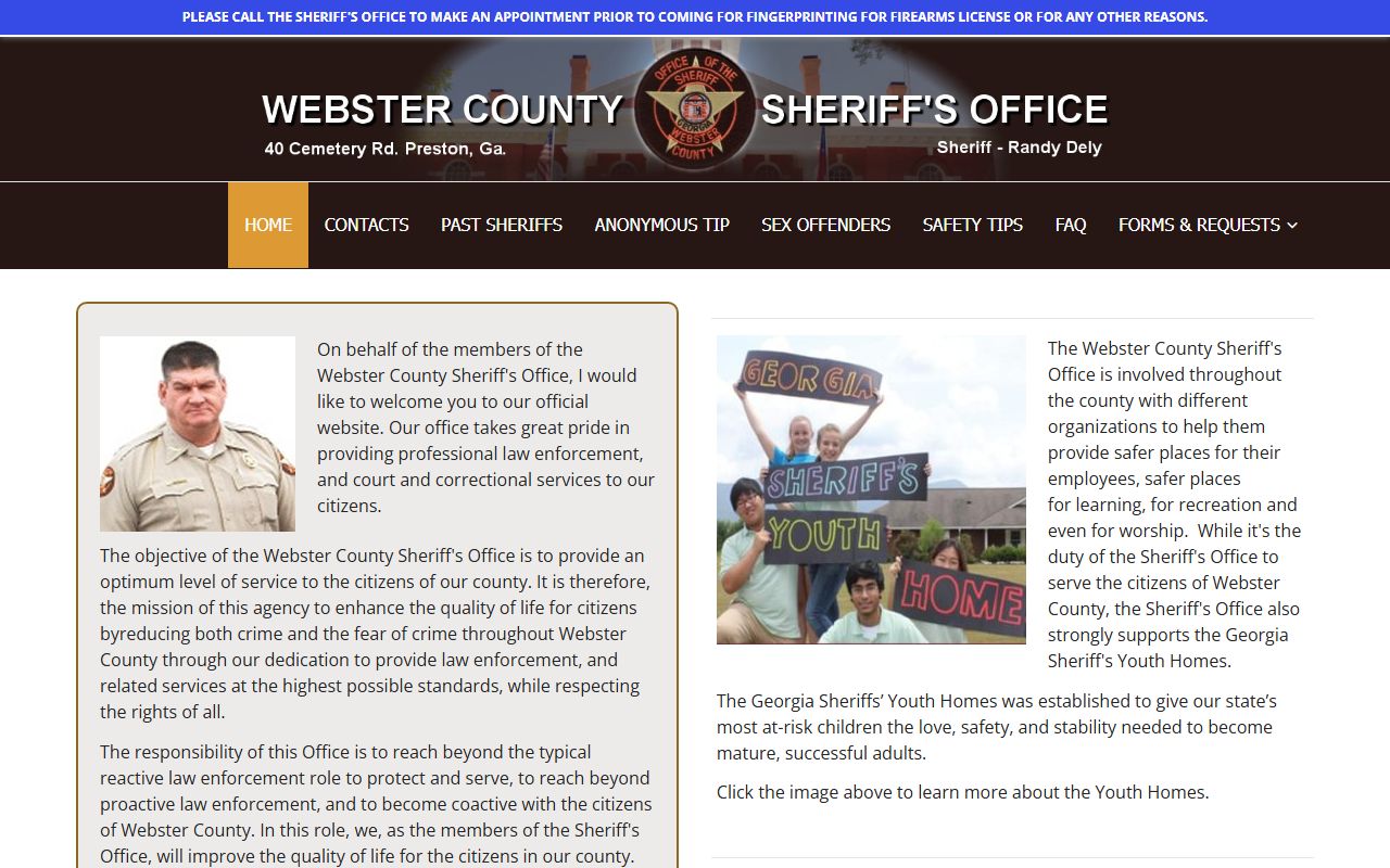 Webster County Sheriff's Office public records website