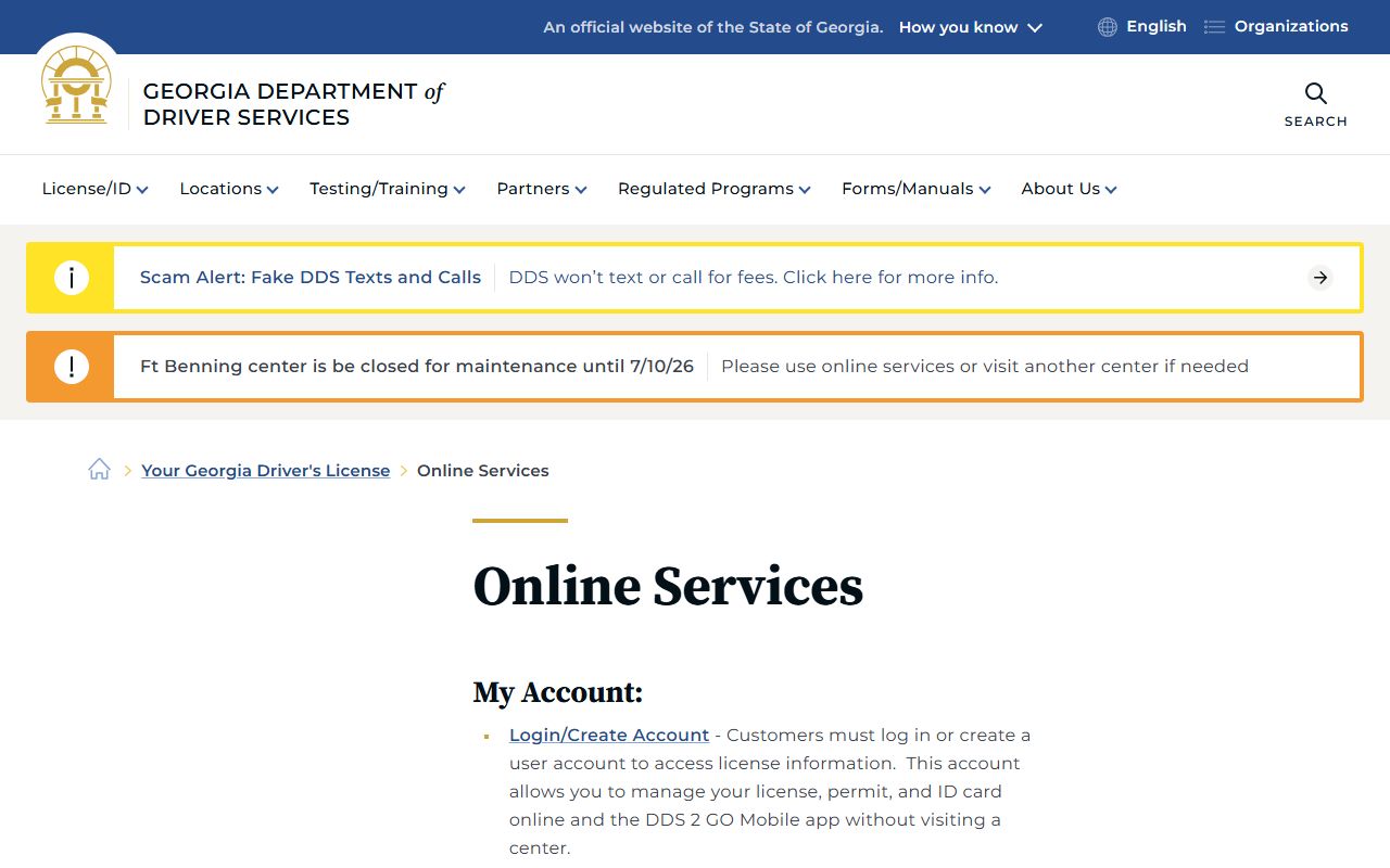 Webster County traffic court records Georgia DDS online services