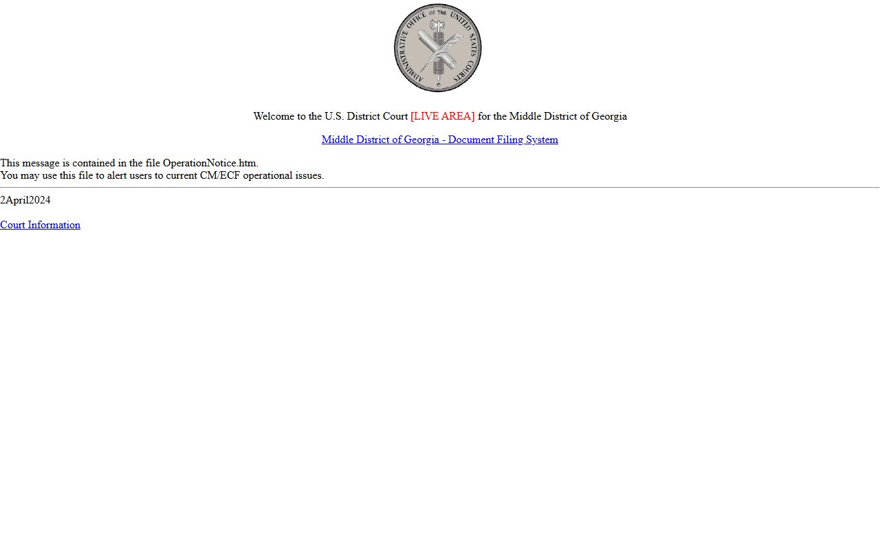 Webster County warrant records Middle District CM ECF context